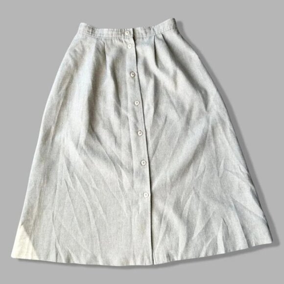 Vintage Mister Leonard Silk Flax Blend A Line Midi Skirt - Picture 4 of 15